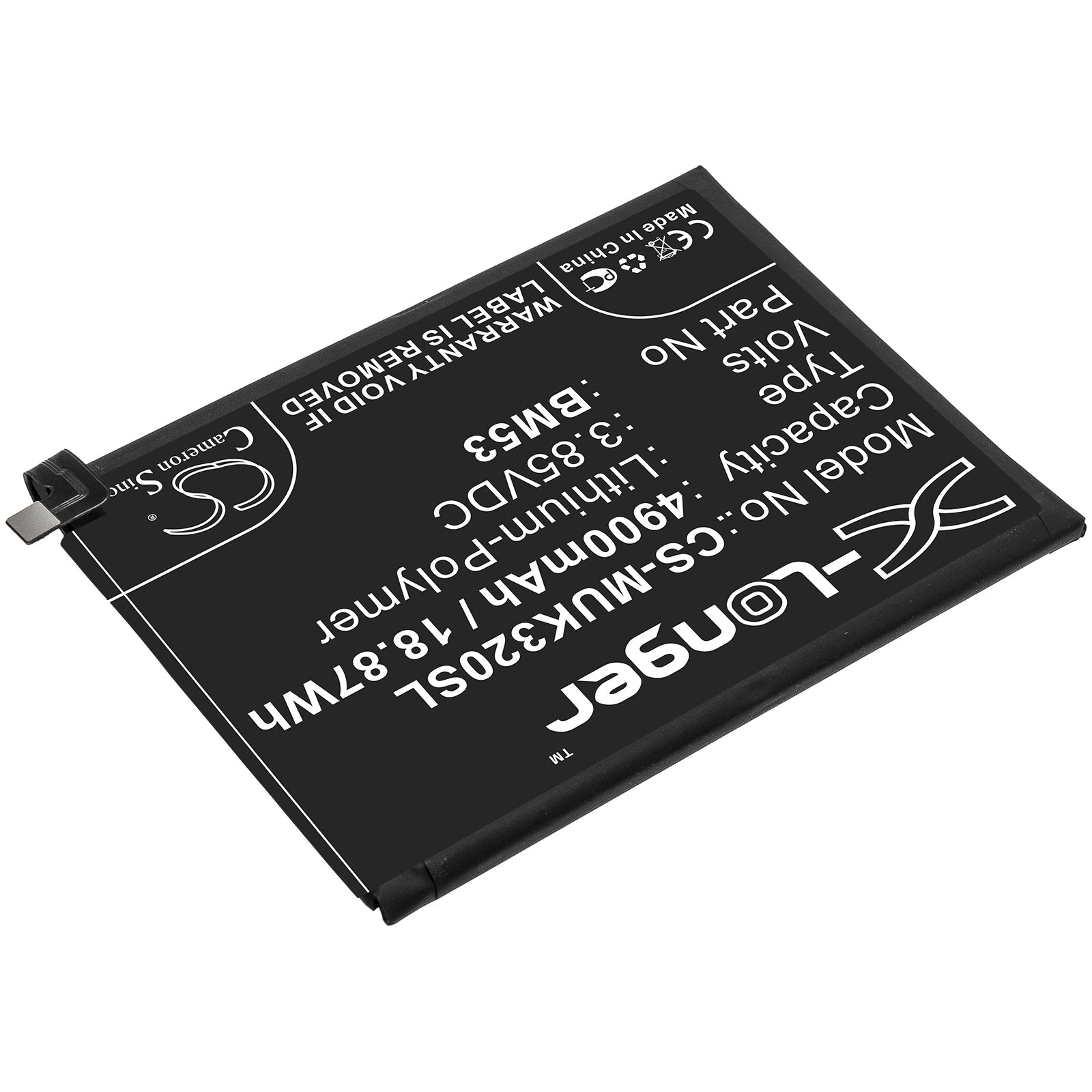 Li - Polymer Battery fits Redmi, Bm53, Xiaomi, Bm53 3.85V, 4900mAh - Batterybuyer.ca