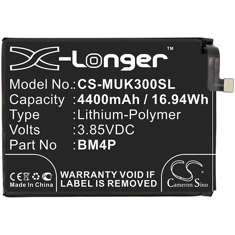 Li-Polymer Battery fits Redmi, K30, K30 5g 3.85V, 4400mAh Mobile & SmartPhone Cameron Sino Technology Limited