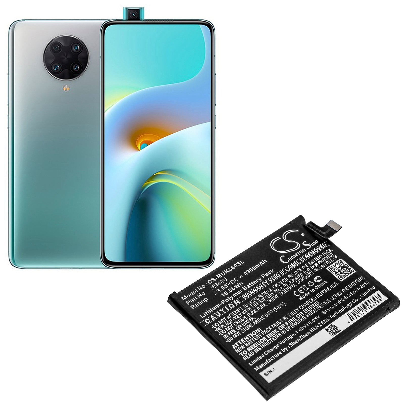 Li-Polymer Battery fits Redmi, K30 Ultra 5g, M2006j10c 3.85V, 4300mAh Mobile & SmartPhone Cameron Sino Technology Limited