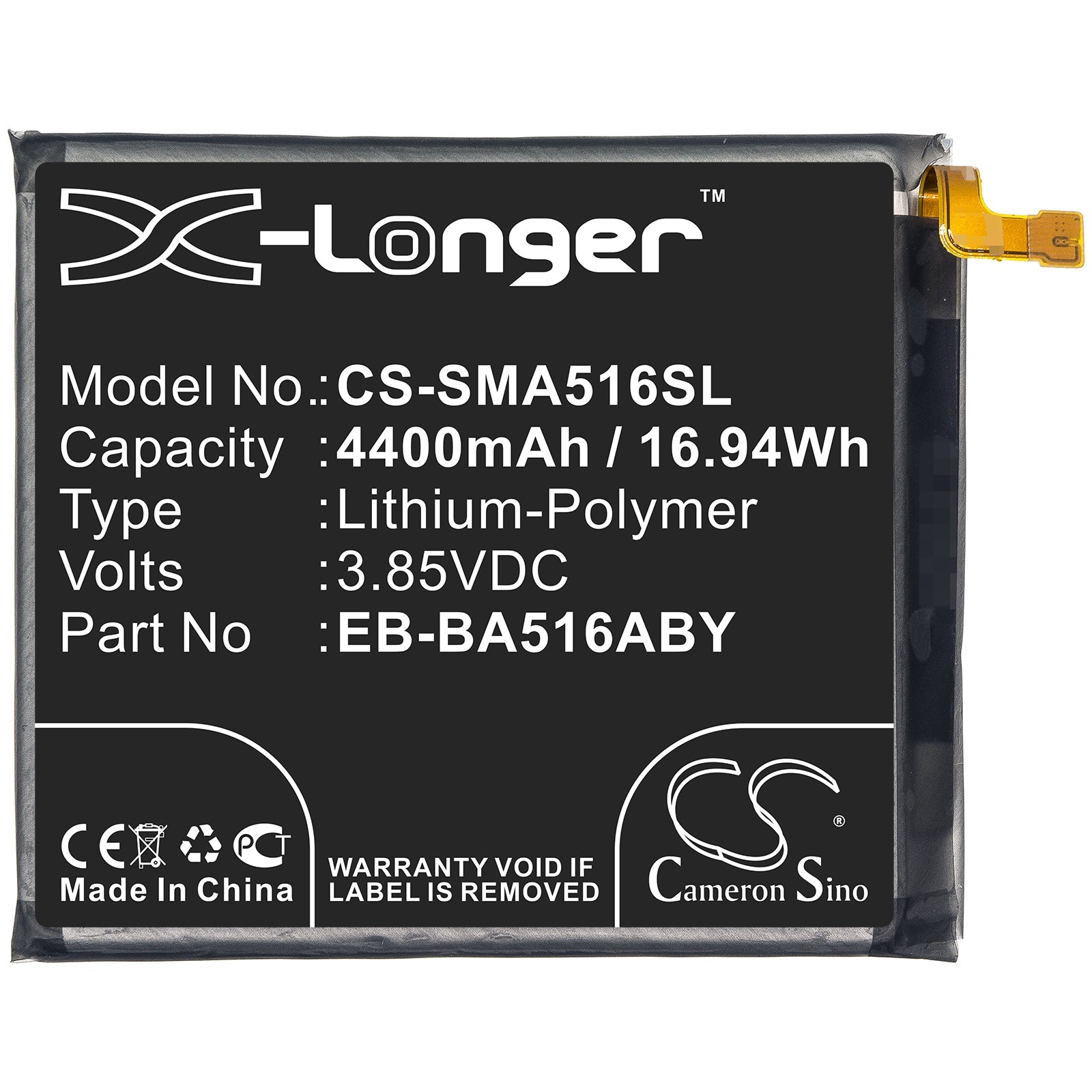 Li-Polymer Battery fits Samsung, Eb-ba516aby, Gh82-22889a 3.85V, 4400mAh Mobile & SmartPhone Cameron Sino Technology Limited