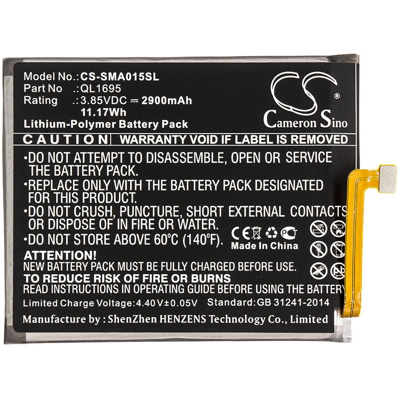 Li-Polymer Battery fits Samsung, Galaxy A01, Galaxy A01 2019 3.85V, 2900mAh Mobile & SmartPhone Cameron Sino Technology Limited