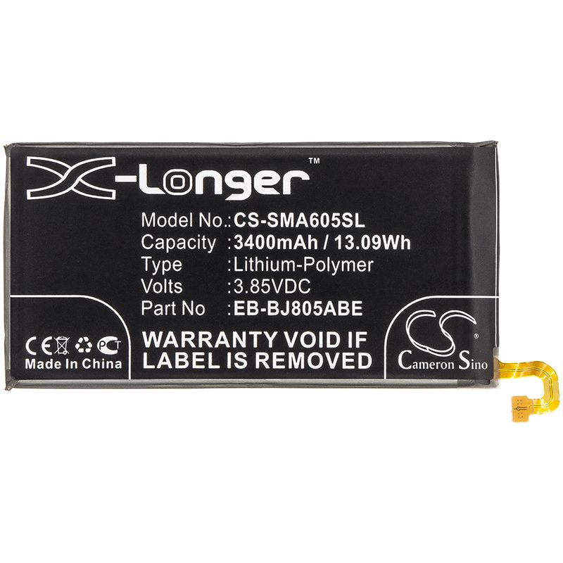 Li-Polymer Battery fits Samsung, Galaxy A6 Plus 2018 Duos, Galaxy A6+ 2018 Duos 3.85V, 3400mAh Mobile & SmartPhone Cameron Sino Technology Limited