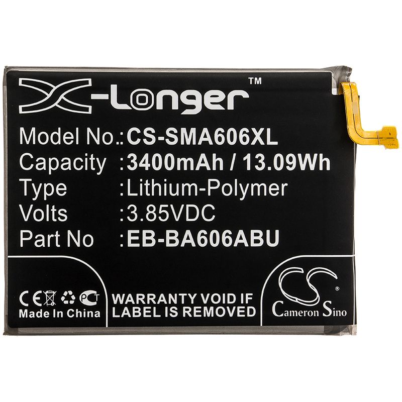 Li-Polymer Battery fits Samsung, Galaxy A60, Galaxy A60 2019 3.85V, 3400mAh Mobile & SmartPhone Cameron Sino Technology Limited