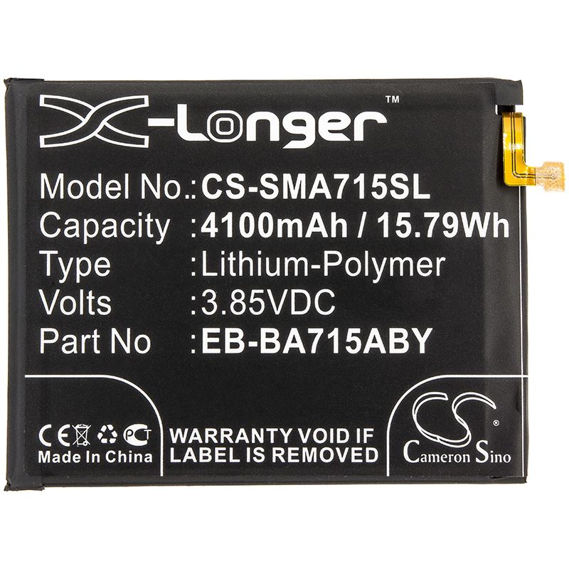 Li-Polymer Battery fits Samsung, Galaxy A71, Sm-a715f 3.85V, 4100mAh Mobile & SmartPhone Cameron Sino Technology Limited