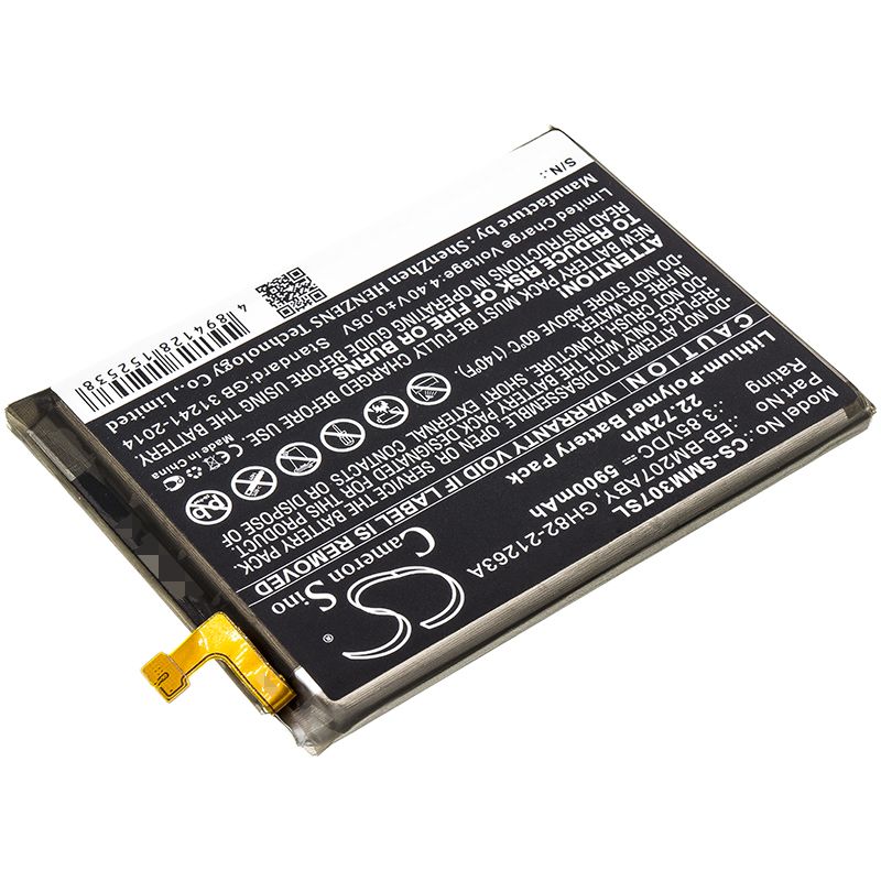 Li - Polymer Battery fits Samsung, Galaxy M30s, Sm - m307f 3.85V, 5900mAh - Batterybuyer.ca