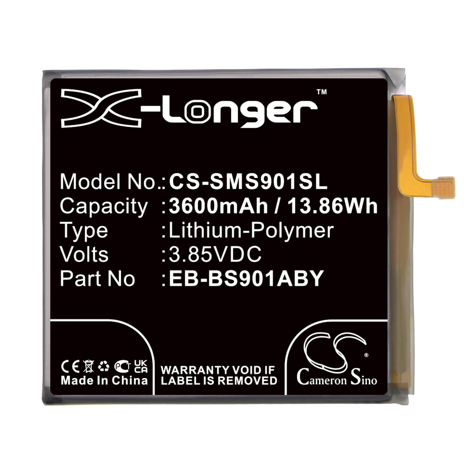 Li-Polymer Battery fits Samsung, Galaxy S22 5g, Sm-s9010 3.85V, 3600mAh / 13.86Wh Mobile & SmartPhone Cameron Sino Technology Limited
