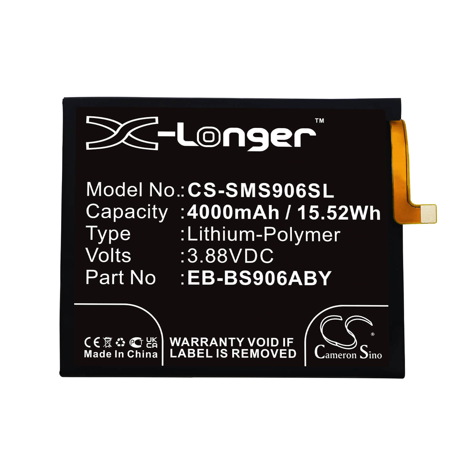 Li-Polymer Battery fits Samsung, Galaxy S22 Plus 5g, Galaxy S22+ 5g 3.88V, 4000mAh / 15.52Wh Mobile & SmartPhone Cameron Sino Technology Limited