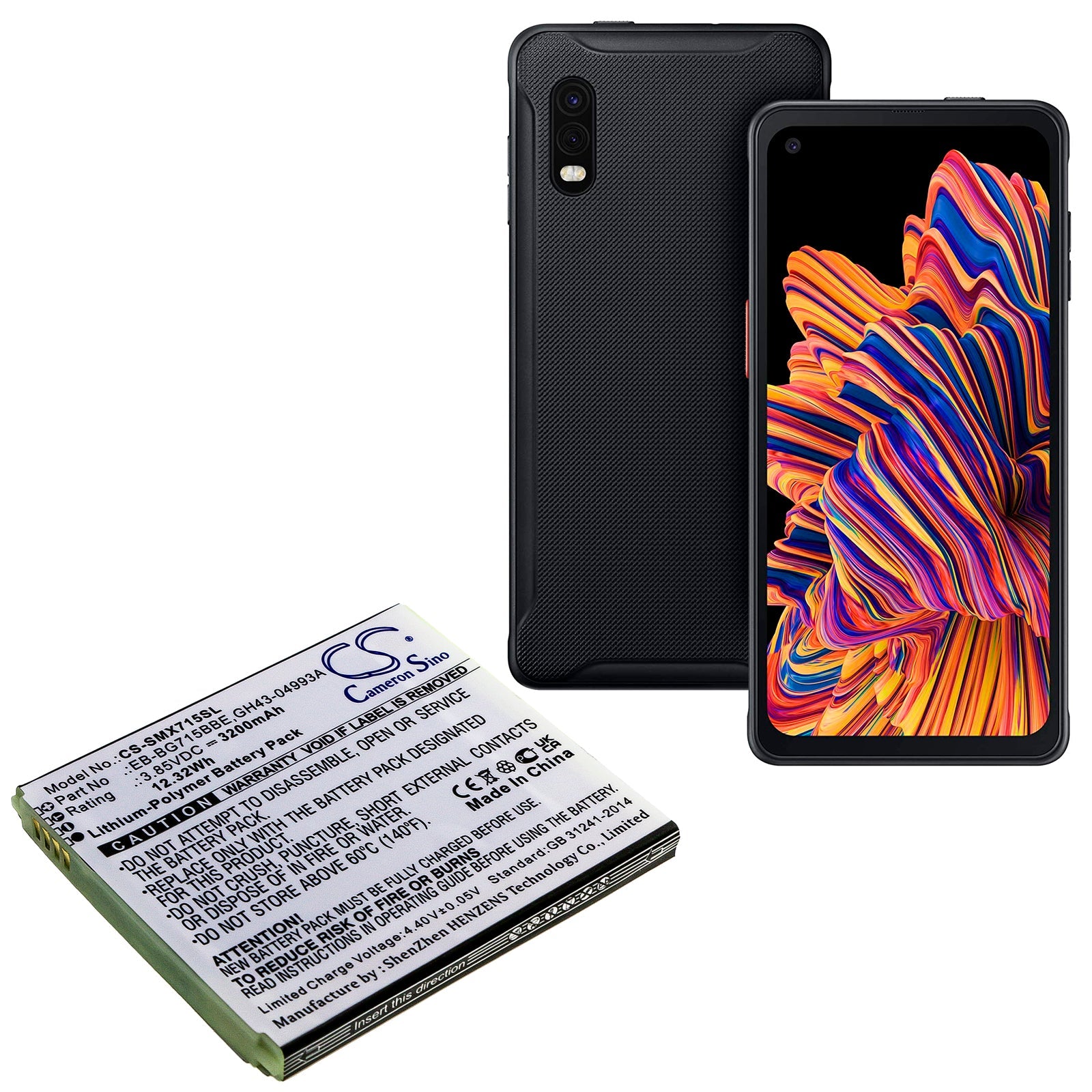 Li-Polymer Battery fits Samsung, Galaxy Xcover Pro, Sm-g715, Sm-g715fn/ds 3.85V, 3200mAh Mobile & SmartPhone Cameron Sino Technology Limited