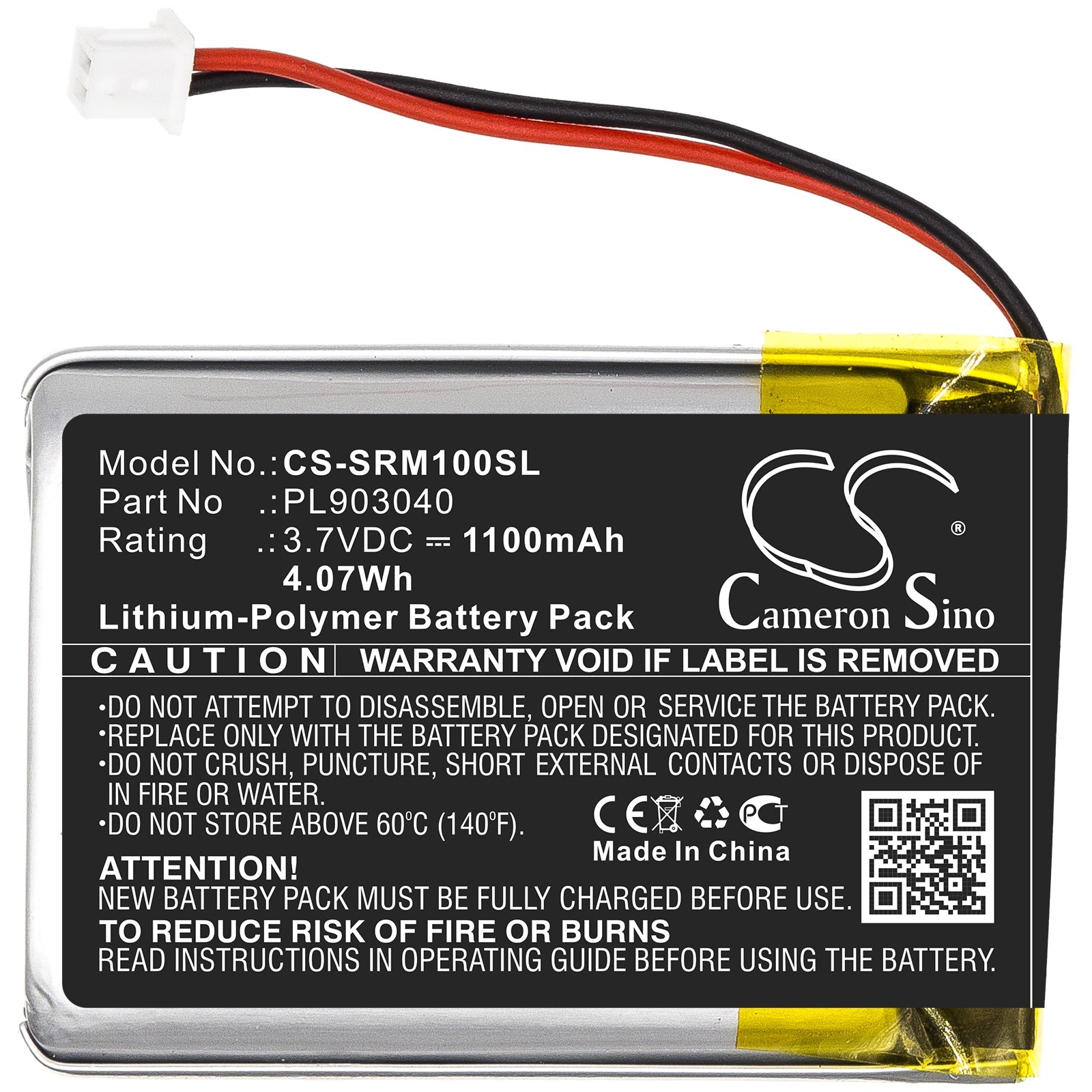 Li-Polymer Battery fits Schweizer, Pl903040 3.7V, 1100mAh Electronic Magnifier Cameron Sino Technology Limited