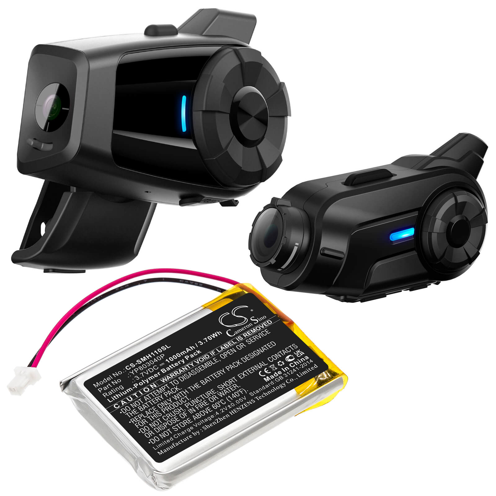 Li-Polymer Battery fits Sena, 10c 3.7V, 1000mAh / 3.70Wh Wireless Headset Cameron Sino Technology Limited