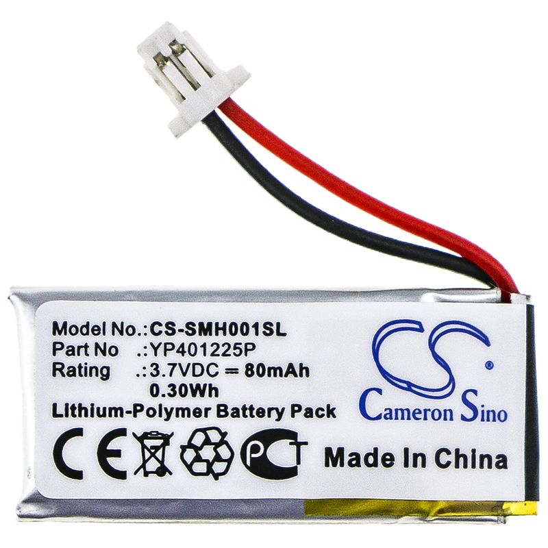 Li-Polymer Battery fits Sena, 10u-ar-01, 10u-hr-01 3.7V, 80mAh Wireless Headset Cameron Sino Technology Limited