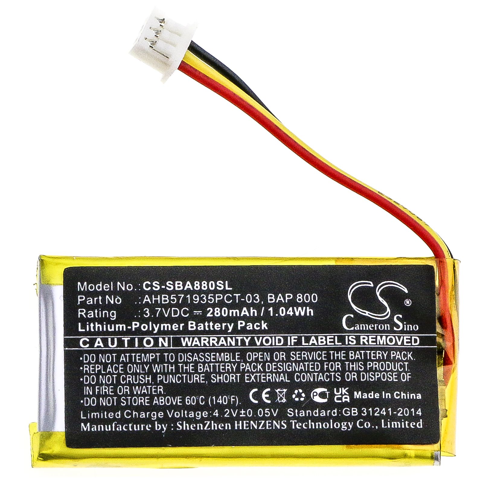 Li-Polymer Battery fits Sennheiser, Flex 5000, Rs 5000, Set 880 3.7V, 280mAh Wireless Headset Cameron Sino Technology Limited