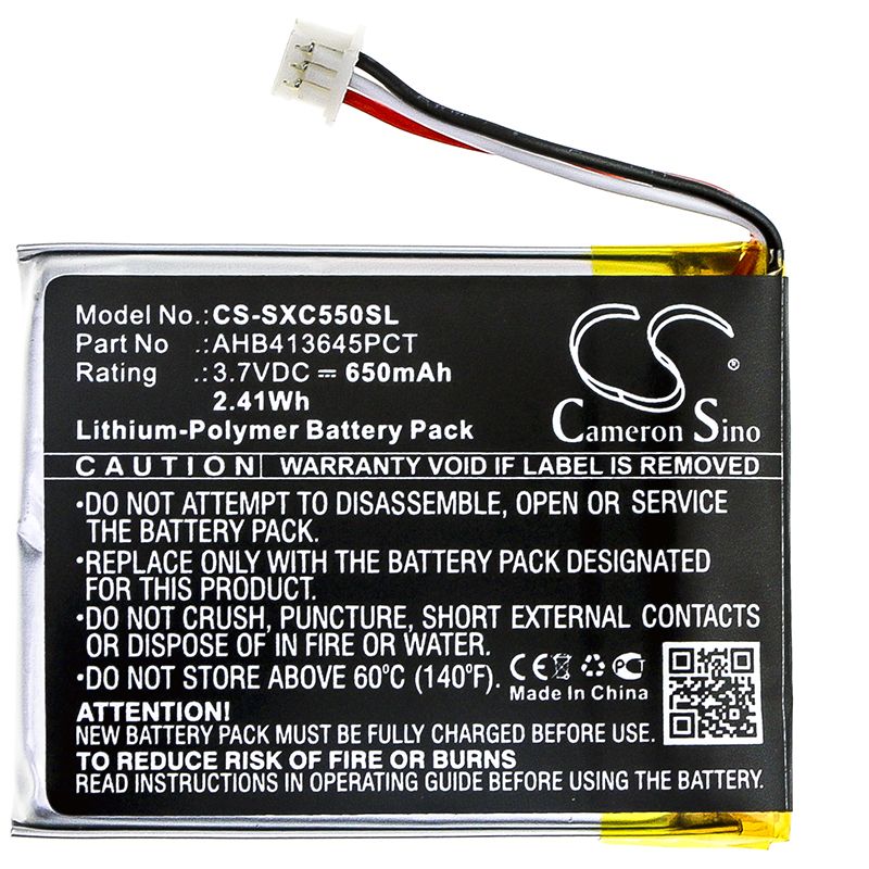 Li-Polymer Battery fits Sennheiser, Pxc 550 3.7V, 650mAh Wireless Headset Cameron Sino Technology Limited