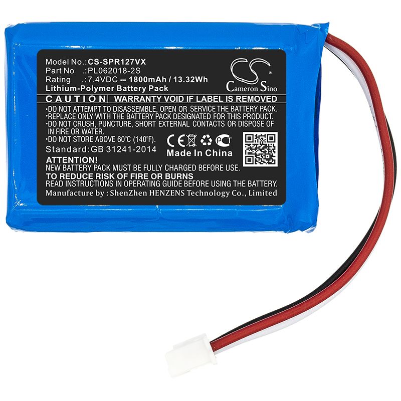 Li-Polymer Battery fits Sichler, Pr-025, Pr-030 7.4V, 1800mAh Vacuum Cameron Sino Technology Limited