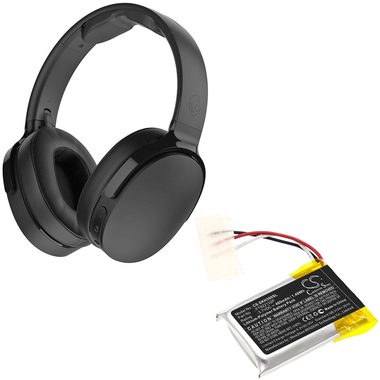 Li-Polymer Battery fits Skullcandy, Hesh 3 3.7V, 400mAh Wireless Headset Cameron Sino Technology Limited