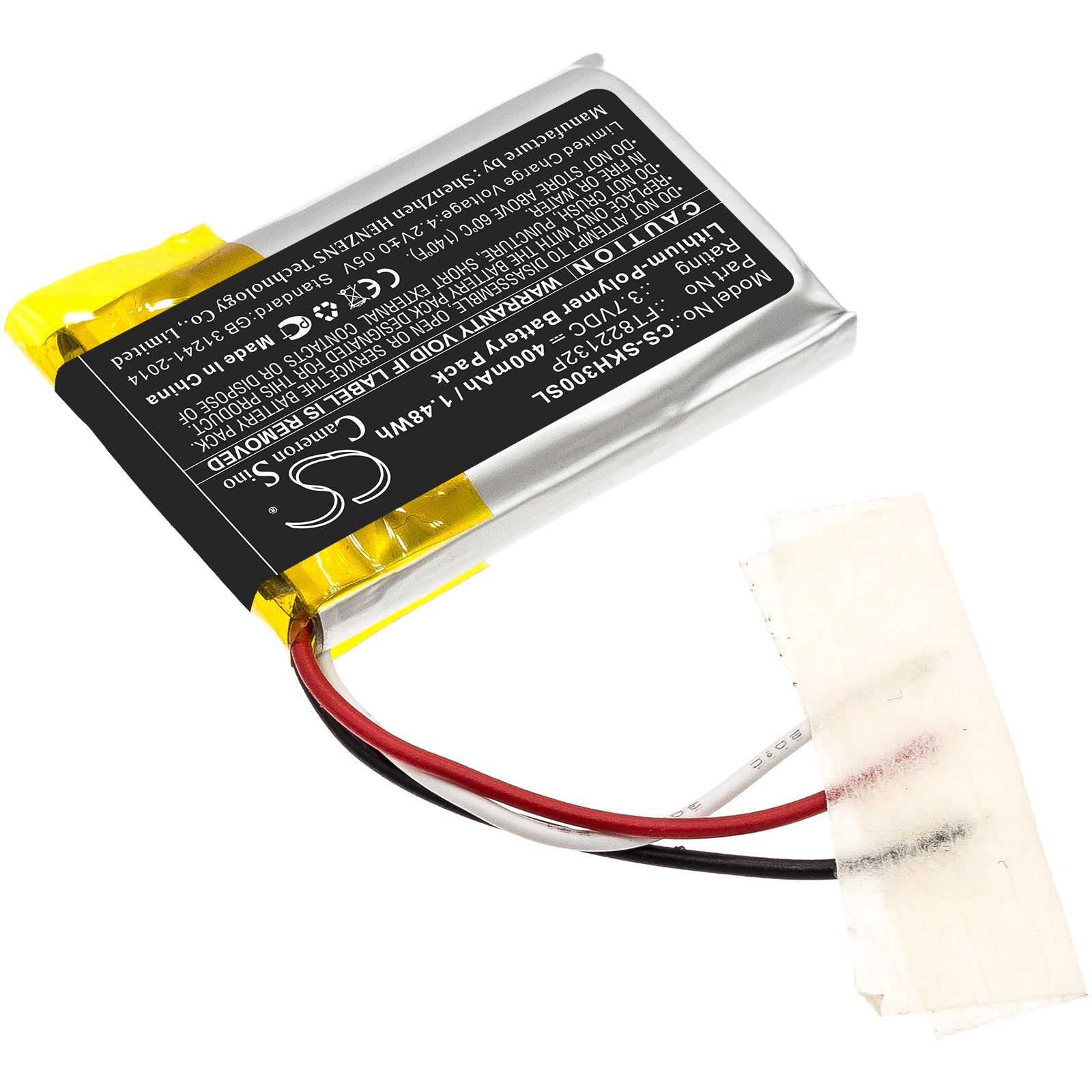 Li-Polymer Battery fits Skullcandy, Hesh 3 3.7V, 400mAh Wireless Headset Cameron Sino Technology Limited