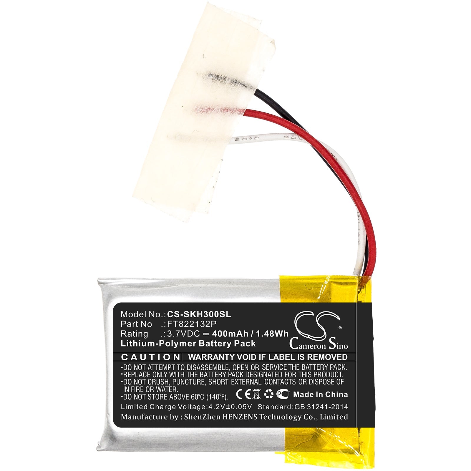 Li-Polymer Battery fits Skullcandy, Hesh 3 3.7V, 400mAh Wireless Headset Cameron Sino Technology Limited