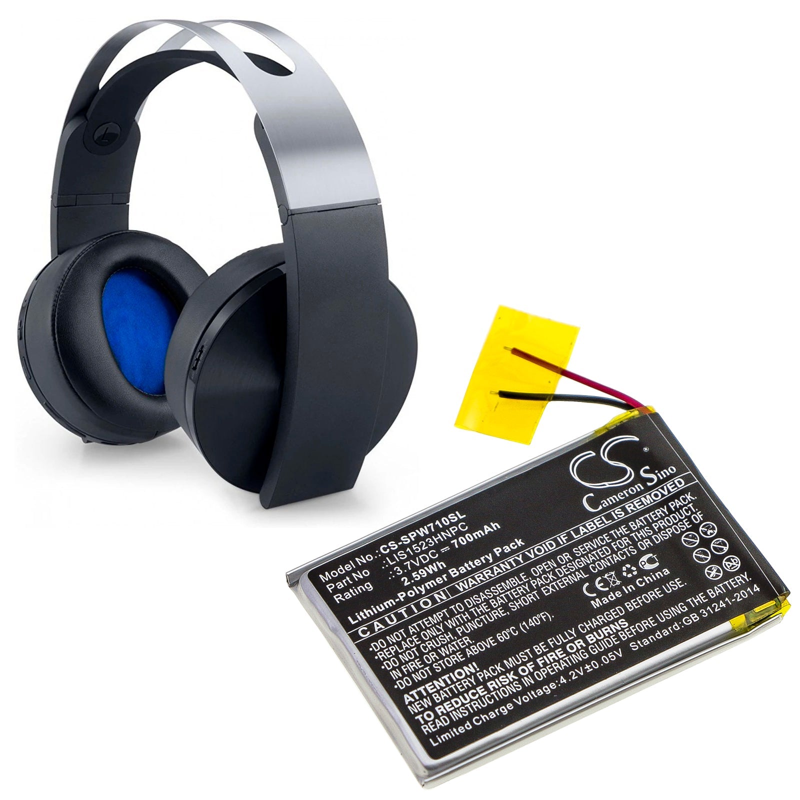 Li-Polymer Battery fits Sony, Cechya-0090, Platinum Wireless 7.1 3.7V, 700mAh Wireless Headset Cameron Sino Technology Limited