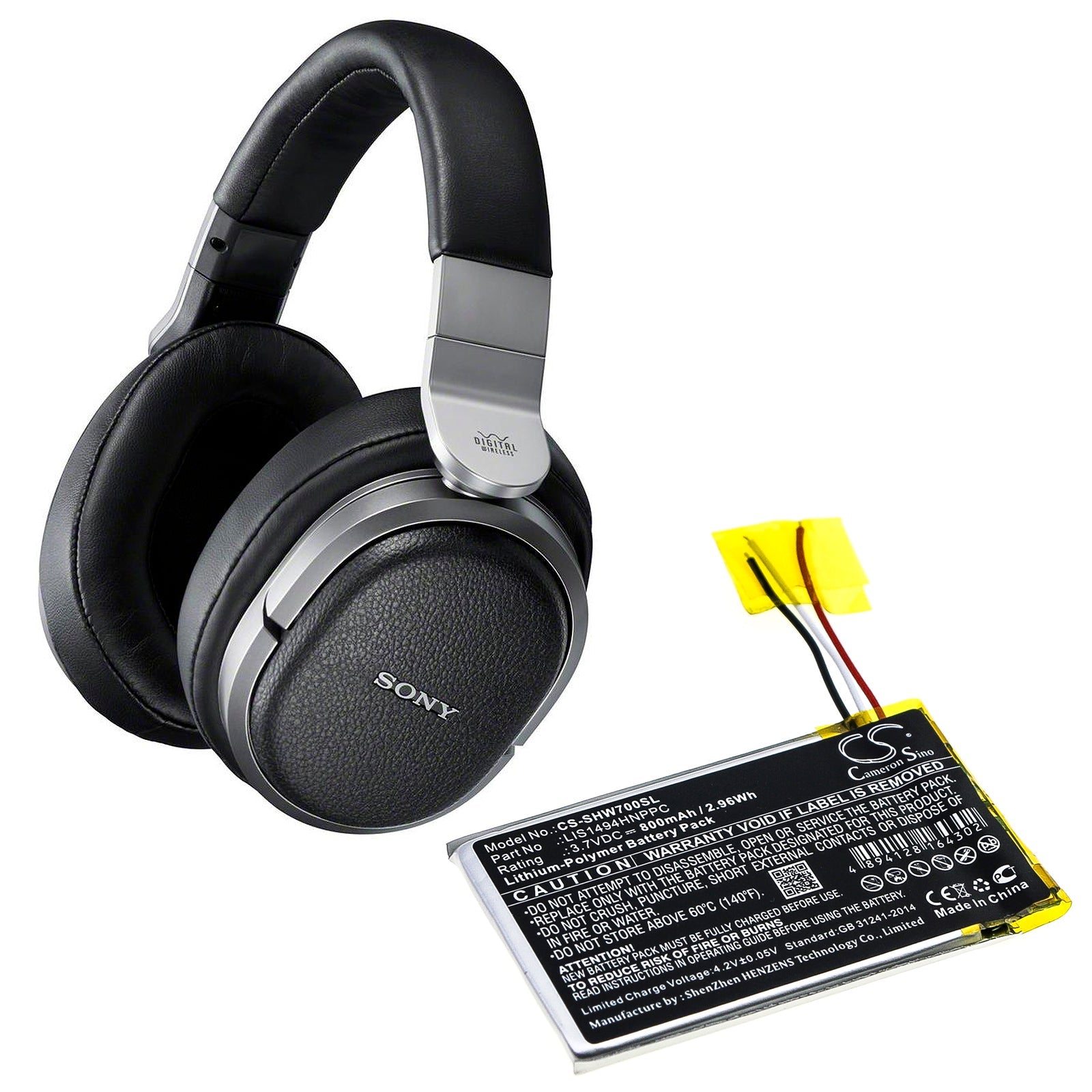 Li-Polymer Battery fits Sony, Mdr-hw700ds 3.7V, 800mAh Wireless Headset Cameron Sino Technology Limited