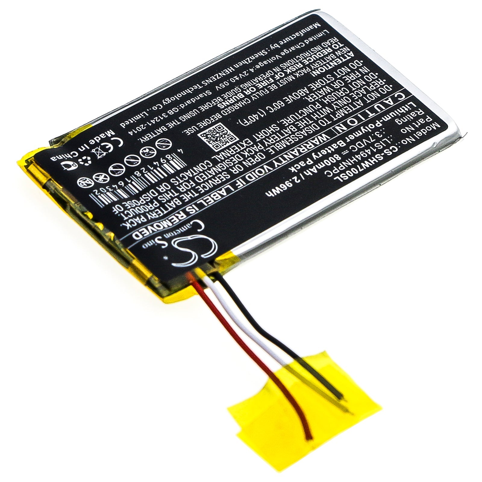 Li-Polymer Battery fits Sony, Mdr-hw700ds 3.7V, 800mAh Wireless Headset Cameron Sino Technology Limited
