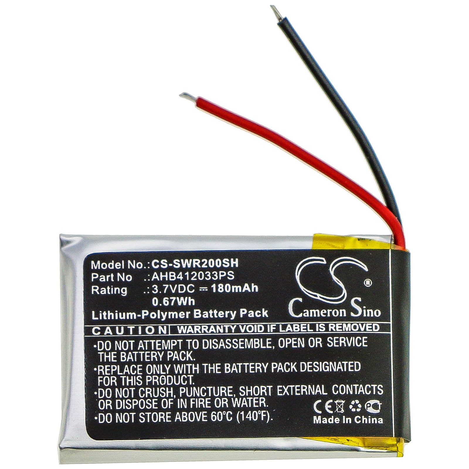 Li-Polymer Battery fits Sony, Smartwatch 2, Sw2 3.7V, 180mAh Smartwatch Cameron Sino Technology Limited
