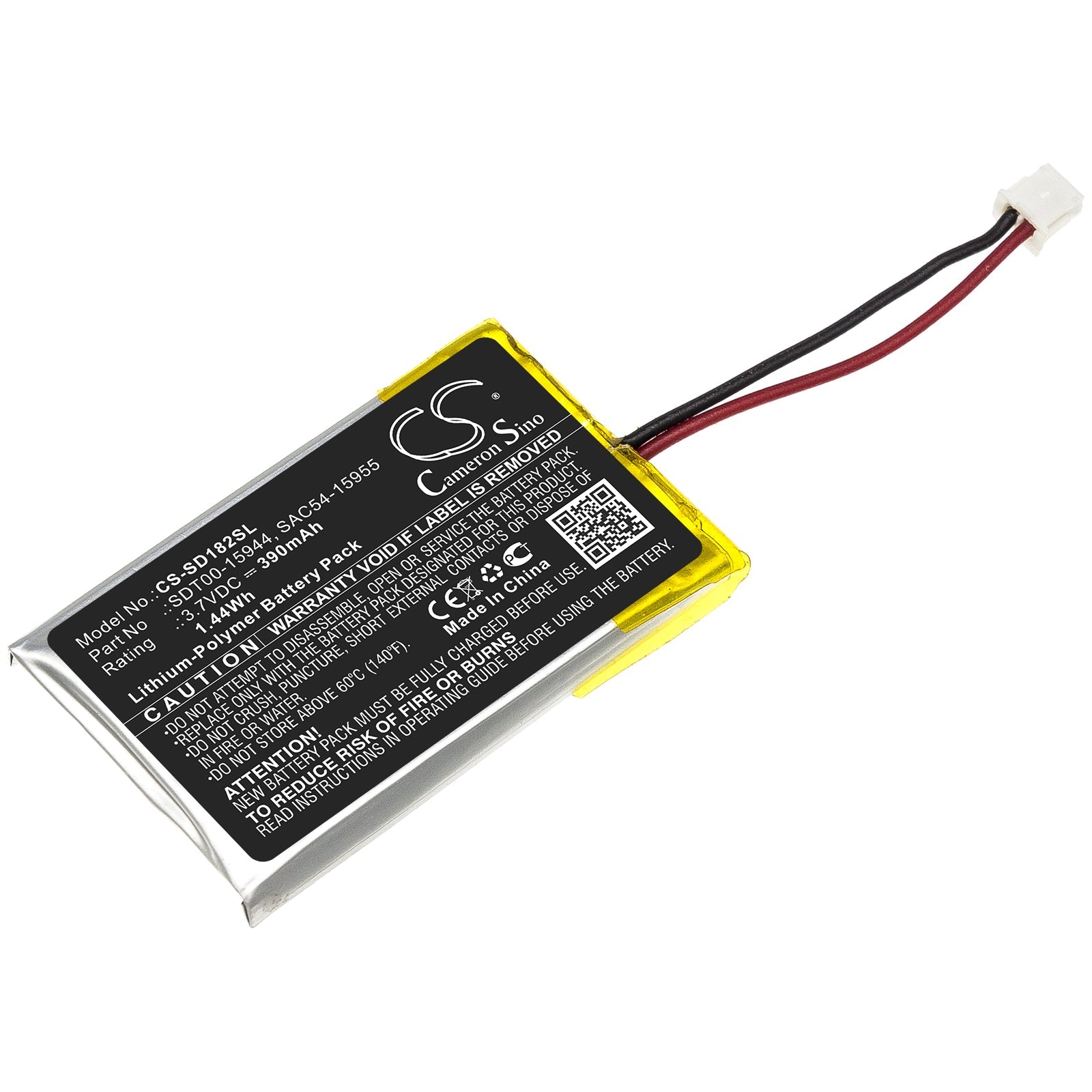 Li-Polymer Battery fits Sportdog, Sac54-15955, Sdt00-15944 3.7V, 390mAh Dog Collar Cameron Sino Technology Limited