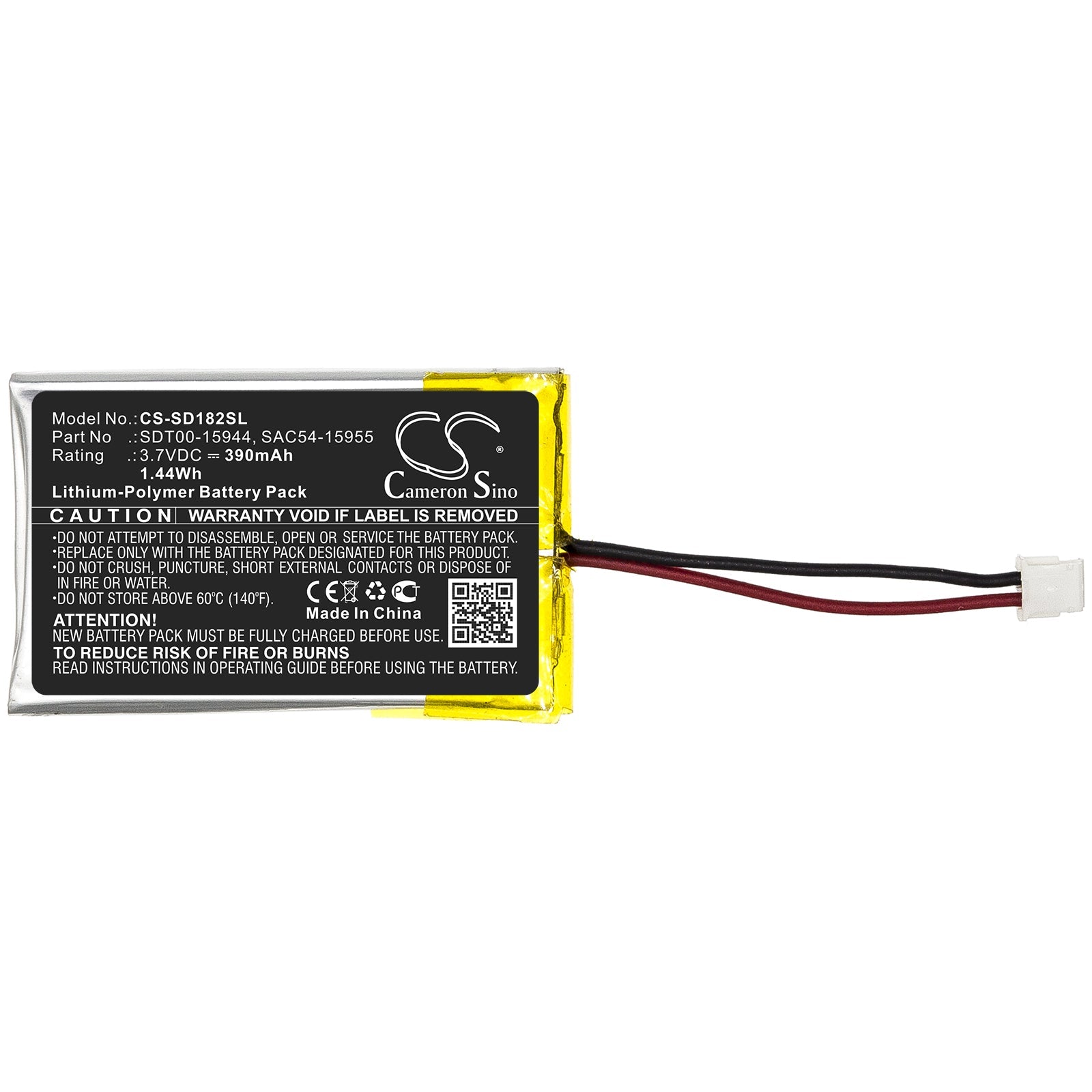 Li-Polymer Battery fits Sportdog, Sac54-15955, Sdt00-15944 3.7V, 390mAh Dog Collar Cameron Sino Technology Limited