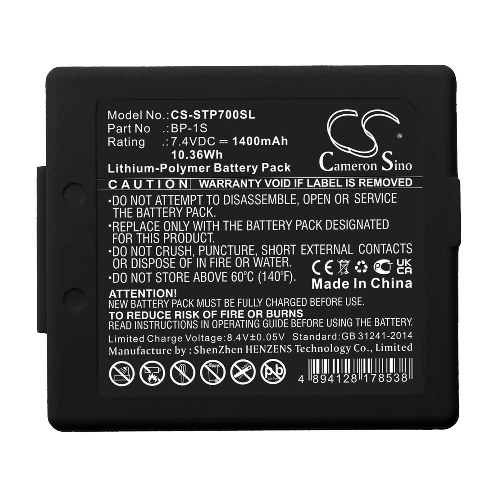 Li-Polymer Battery fits Stonex, P7 Controller, S3 7.4V, 1400mAh / 10.36Wh Equipment & Survey & Test Cameron Sino Technology Limited