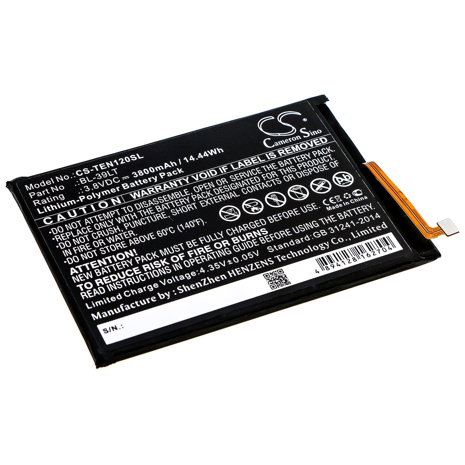 Li - Polymer Battery fits Tecno, Camon 12, Camon 15 3.8V, 3800mAh - Batterybuyer.ca