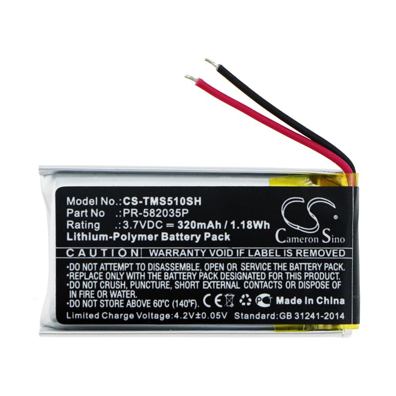 Li-Polymer Battery fits Tomtom, Spark 510 3.7V, 320mAh Smartwatch Cameron Sino Technology Limited
