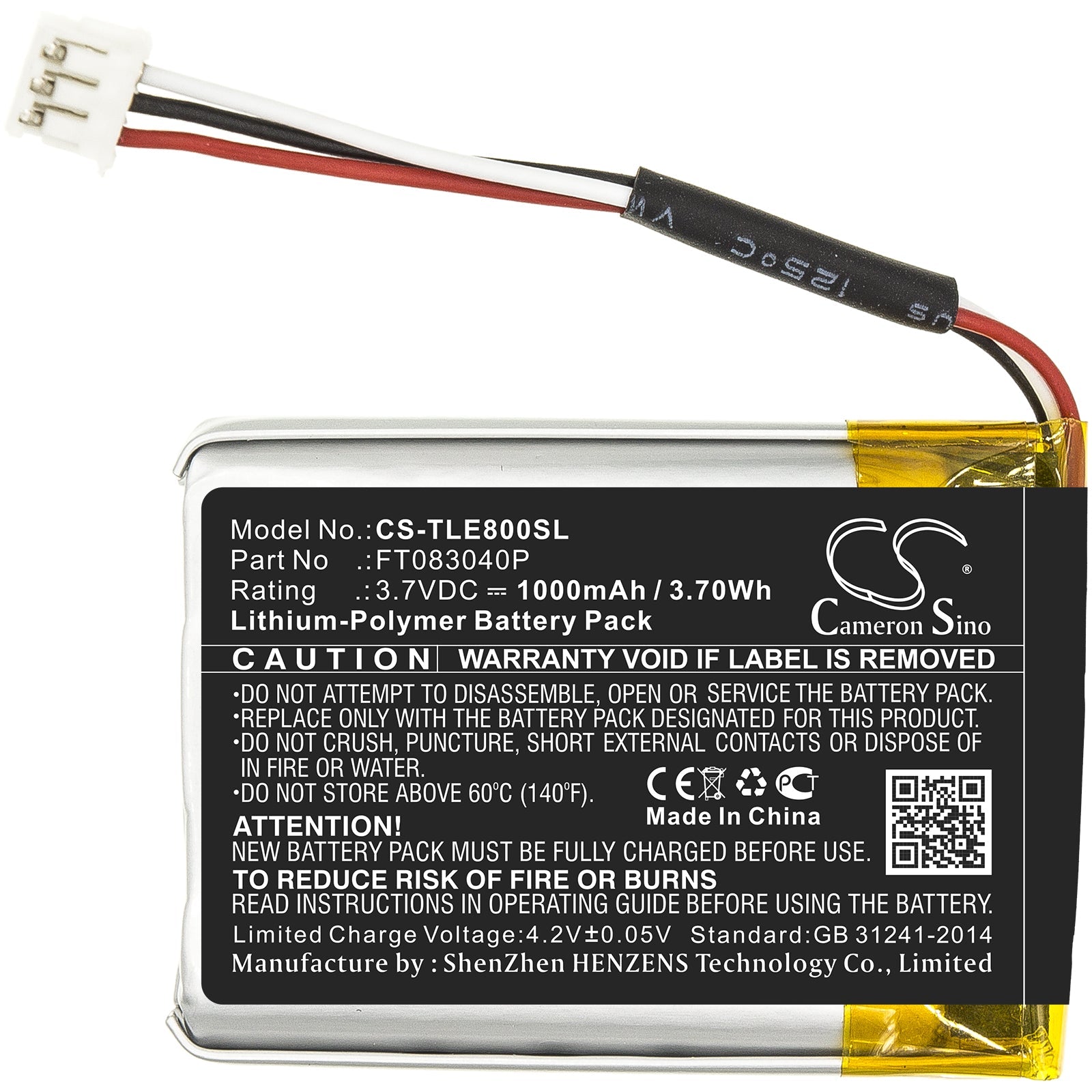 Li-Polymer Battery fits Turtle, Beach Elite 800, Beach Elite 800x 3.7V, 1000mAh Wireless Headset Cameron Sino Technology Limited
