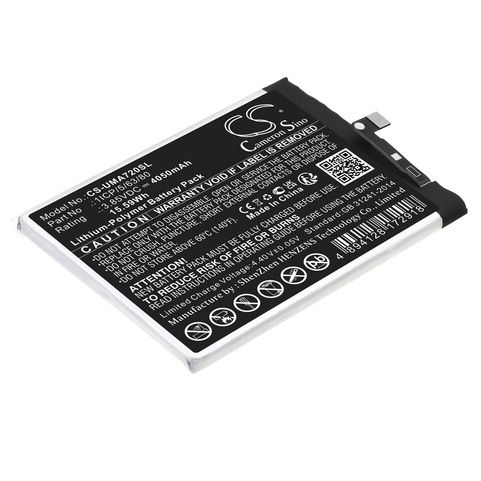 Li-Polymer Battery fits Umi, Umidigi A7s 3.85V, 4050mAh / 15.59Wh Mobile & SmartPhone Cameron Sino Technology Limited