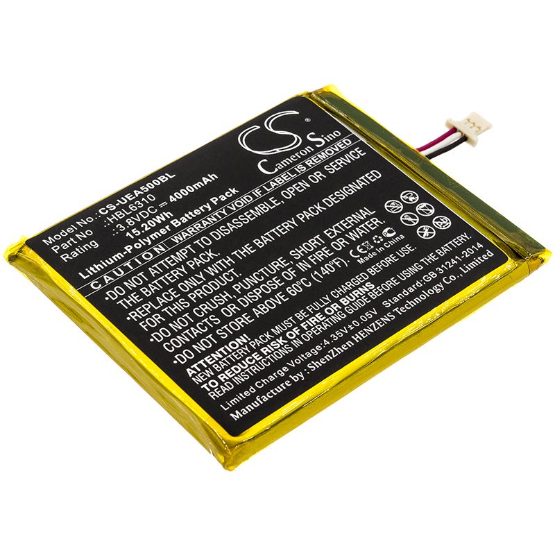 Li-Polymer Battery fits Unitech, Ea500, Ea502 3.8V, 4000mAh Barcode Scanner Cameron Sino Technology Limited