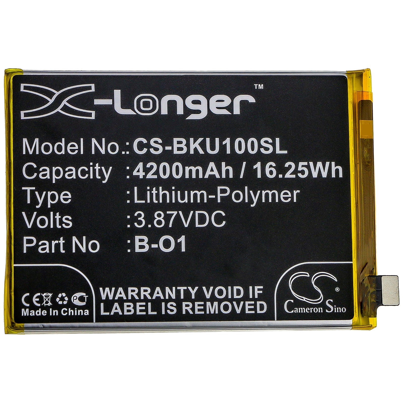 Li-Polymer Battery fits Vivo, Iqoo U1, V2023, V2023a 3.87V, 4200mAh Mobile & SmartPhone Cameron Sino Technology Limited