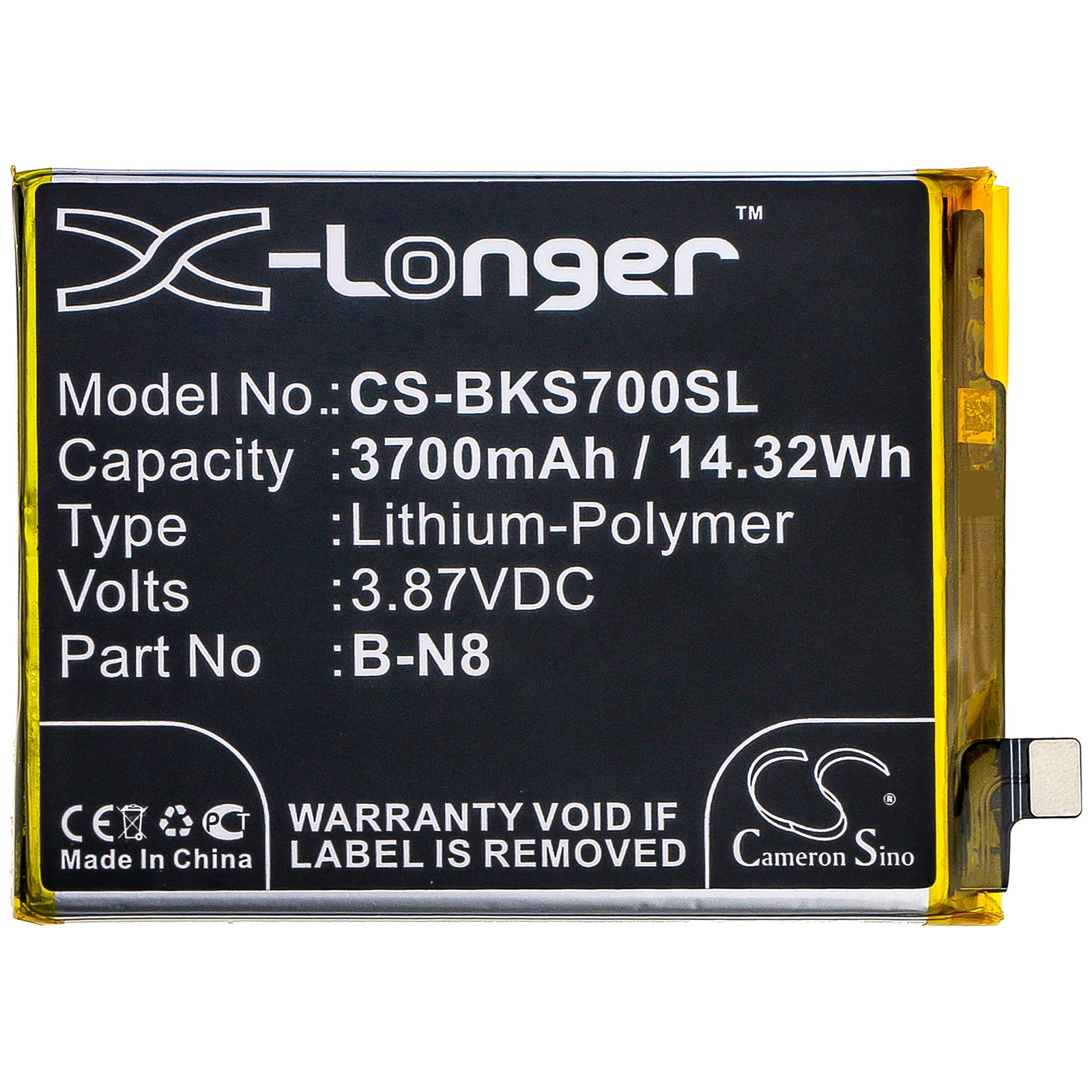 Li-Polymer Battery fits Vivo, S7 5g, V20 Pro 5g, V2020 3.87V, 3700mAh Mobile & SmartPhone Cameron Sino Technology Limited