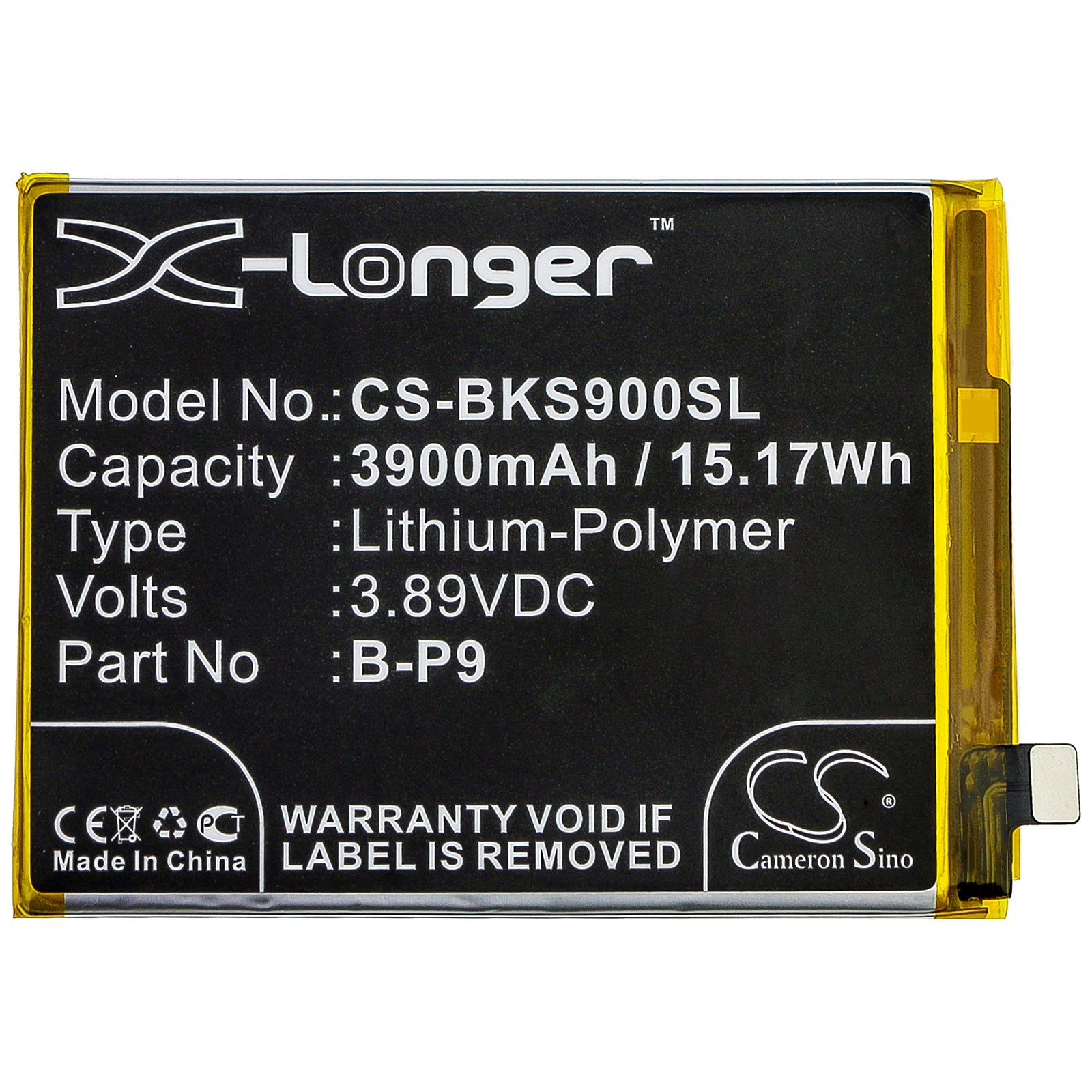 Li-Polymer Battery fits Vivo, S9, V2072a 3.89V, 3900mAh Mobile & SmartPhone Cameron Sino Technology Limited