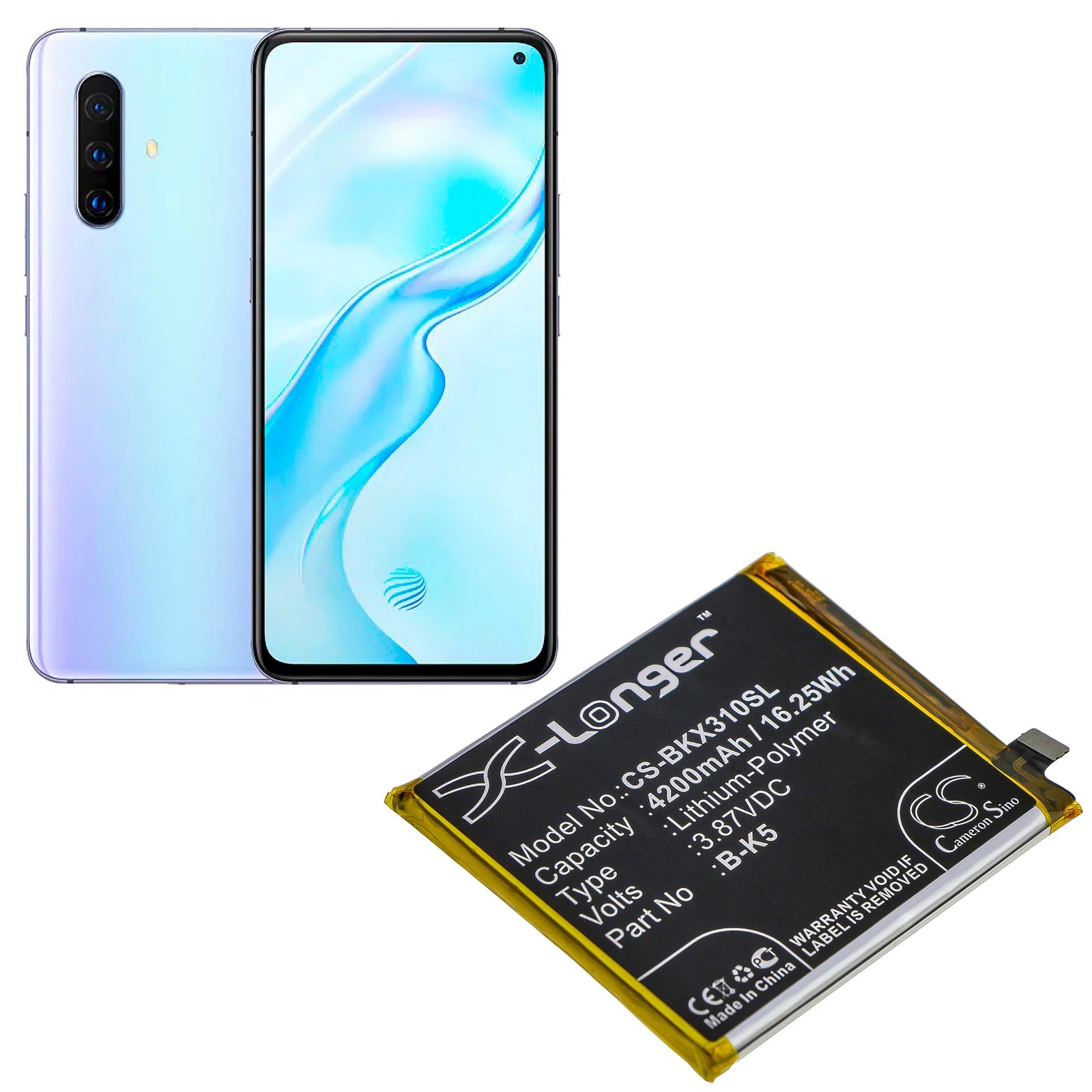 Li-Polymer Battery fits Vivo, V1938, V1938c, V1938t 3.87V, 4200mAh Mobile & SmartPhone Cameron Sino Technology Limited