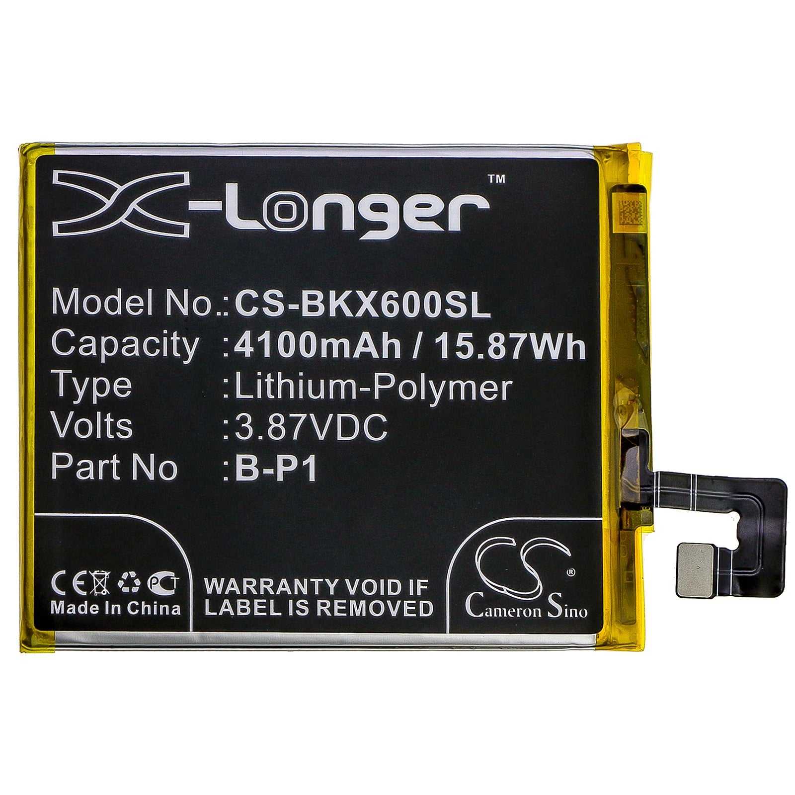 Li-Polymer Battery fits Vivo, V2047, V2047a, X60 Pro 3.87V, 4100mAh Mobile & SmartPhone Cameron Sino Technology Limited