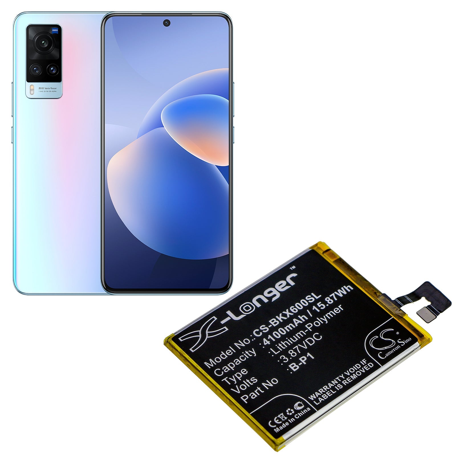 Li-Polymer Battery fits Vivo, V2047, V2047a, X60 Pro 3.87V, 4100mAh Mobile & SmartPhone Cameron Sino Technology Limited