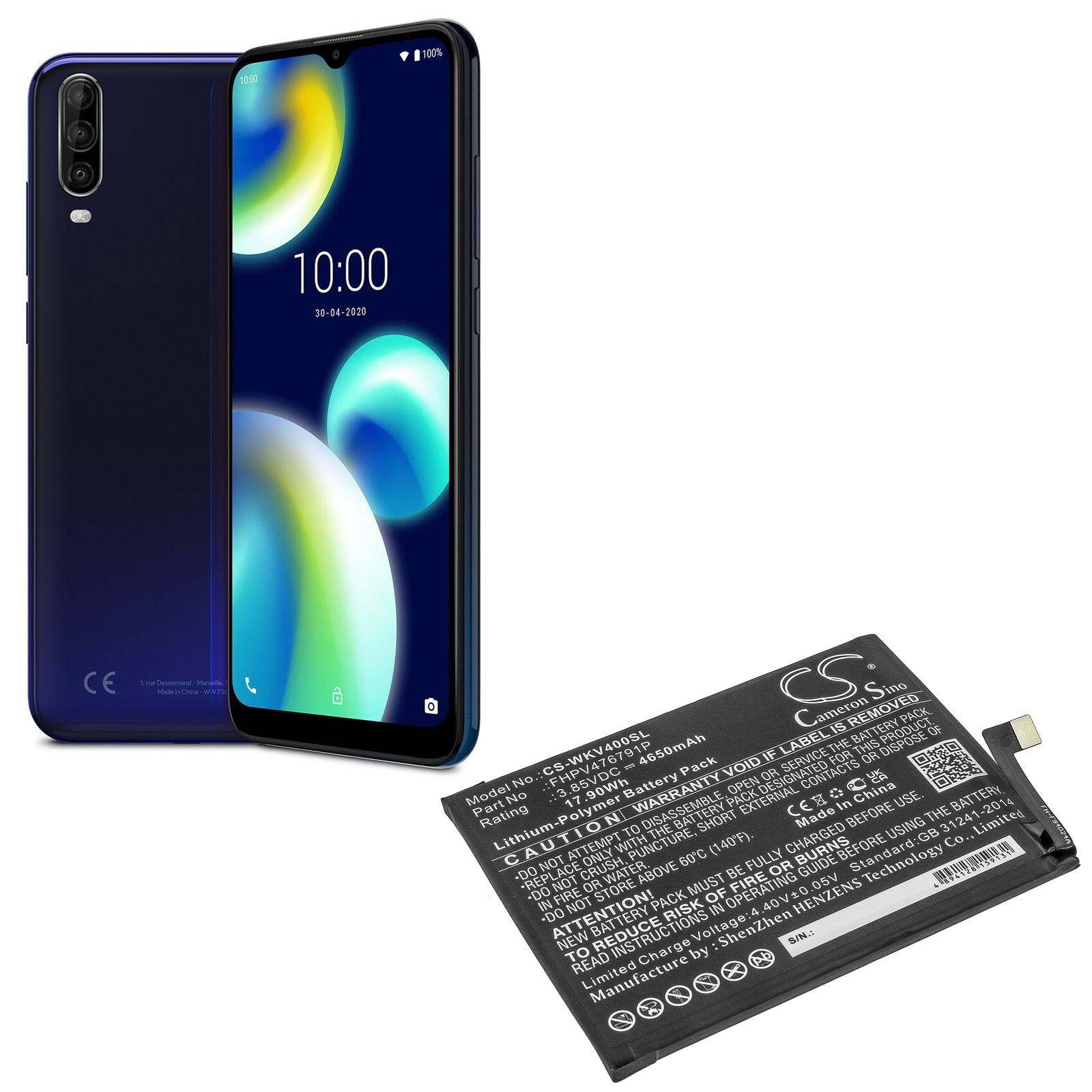 Li-Polymer Battery fits Wiko, Fhpv476791p 3.85V, 4650mAh Mobile & SmartPhone Cameron Sino Technology Limited