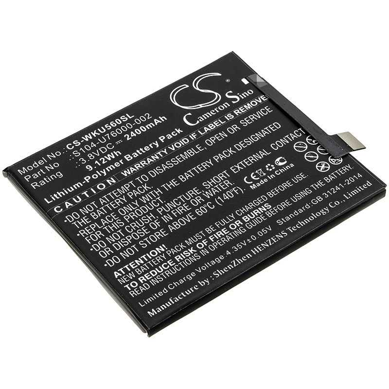 Li-Polymer Battery fits Wiko, P4601, P5601 3.8V, 2400mAh Mobile & SmartPhone Cameron Sino Technology Limited