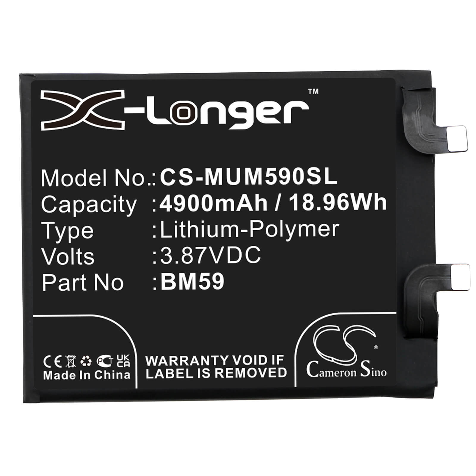 Li-Polymer Battery fits Xiaomi, 11t, 21081111rg 3.87V, 4900mAh / 18.96Wh Mobile & SmartPhone Cameron Sino Technology Limited