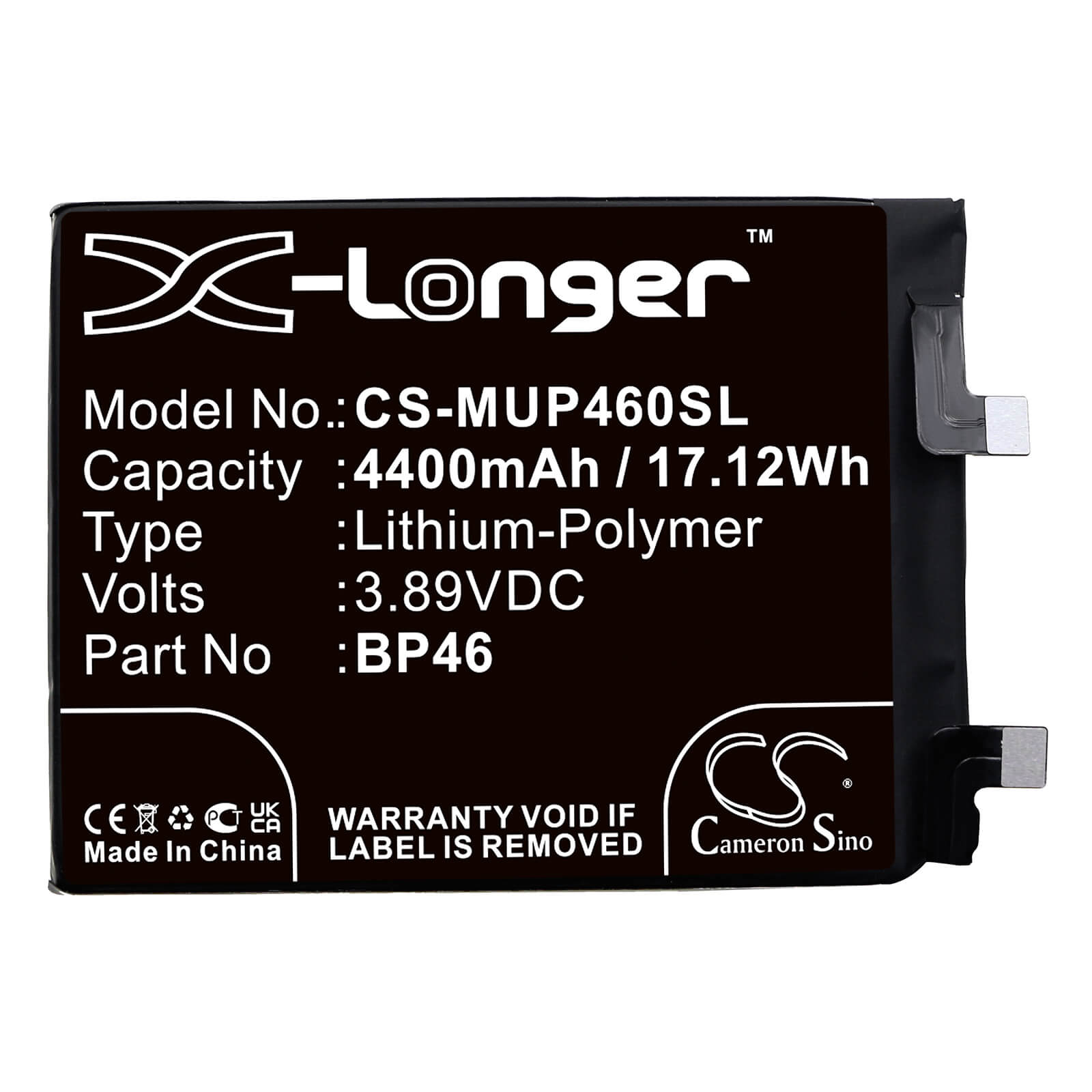 Li-Polymer Battery fits Xiaomi, 2201123c, 2201123g 3.89V, 4400mAh / 17.12Wh Mobile & SmartPhone Cameron Sino Technology Limited
