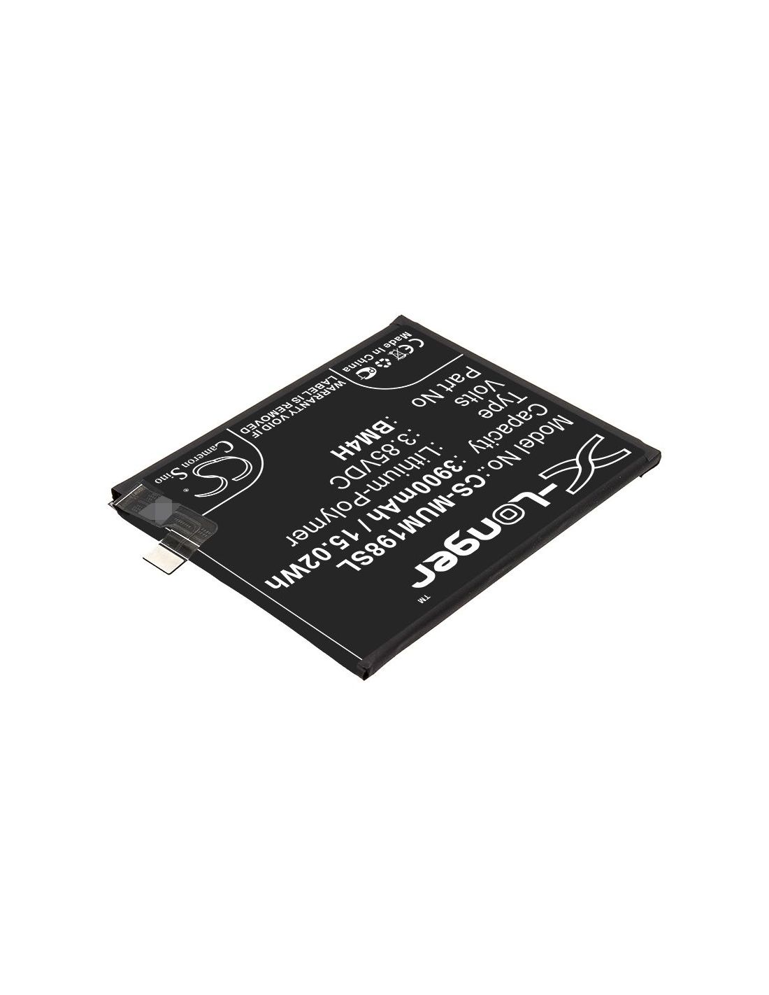 Li-Polymer Battery fits Xiaomi, 9 Pro 5g, M1908f1xe 3.85V, 3900mAh Mobile & SmartPhone Cameron Sino Technology Limited