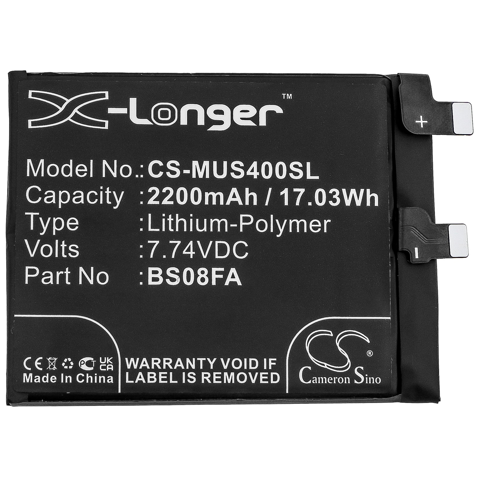 Li-Polymer Battery fits Xiaomi, Black Shark 4, Black Shark 4 Pro, Prs-h0 7.74V, 2200mAh Mobile & SmartPhone Cameron Sino Technology Limited