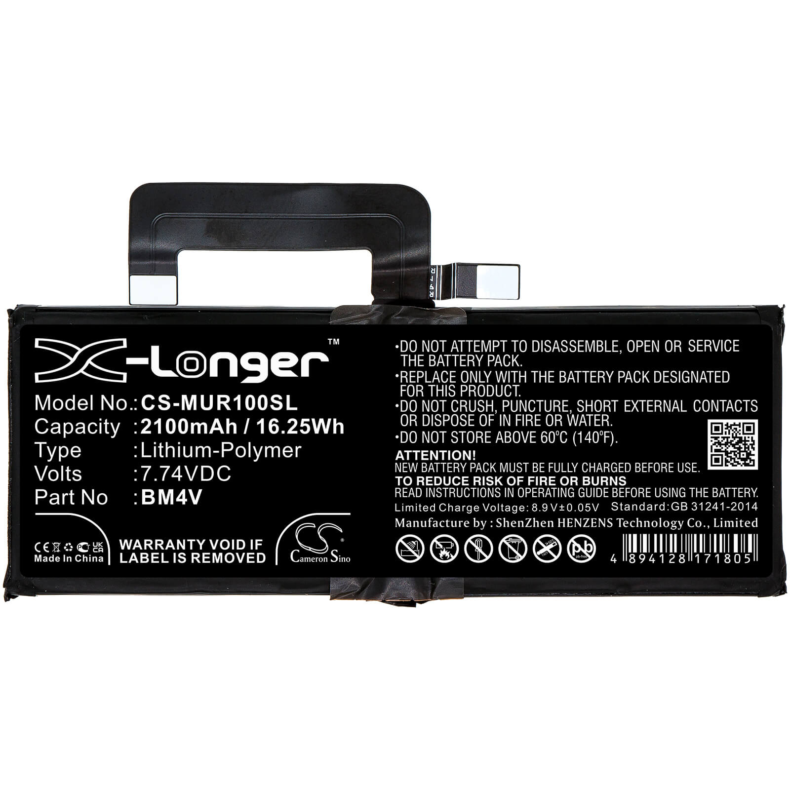 Li-Polymer Battery fits Xiaomi, M2007j1sc, Mi 10 Ultra 7.74V, 2100mAh / 16.25Wh Mobile & SmartPhone Cameron Sino Technology Limited