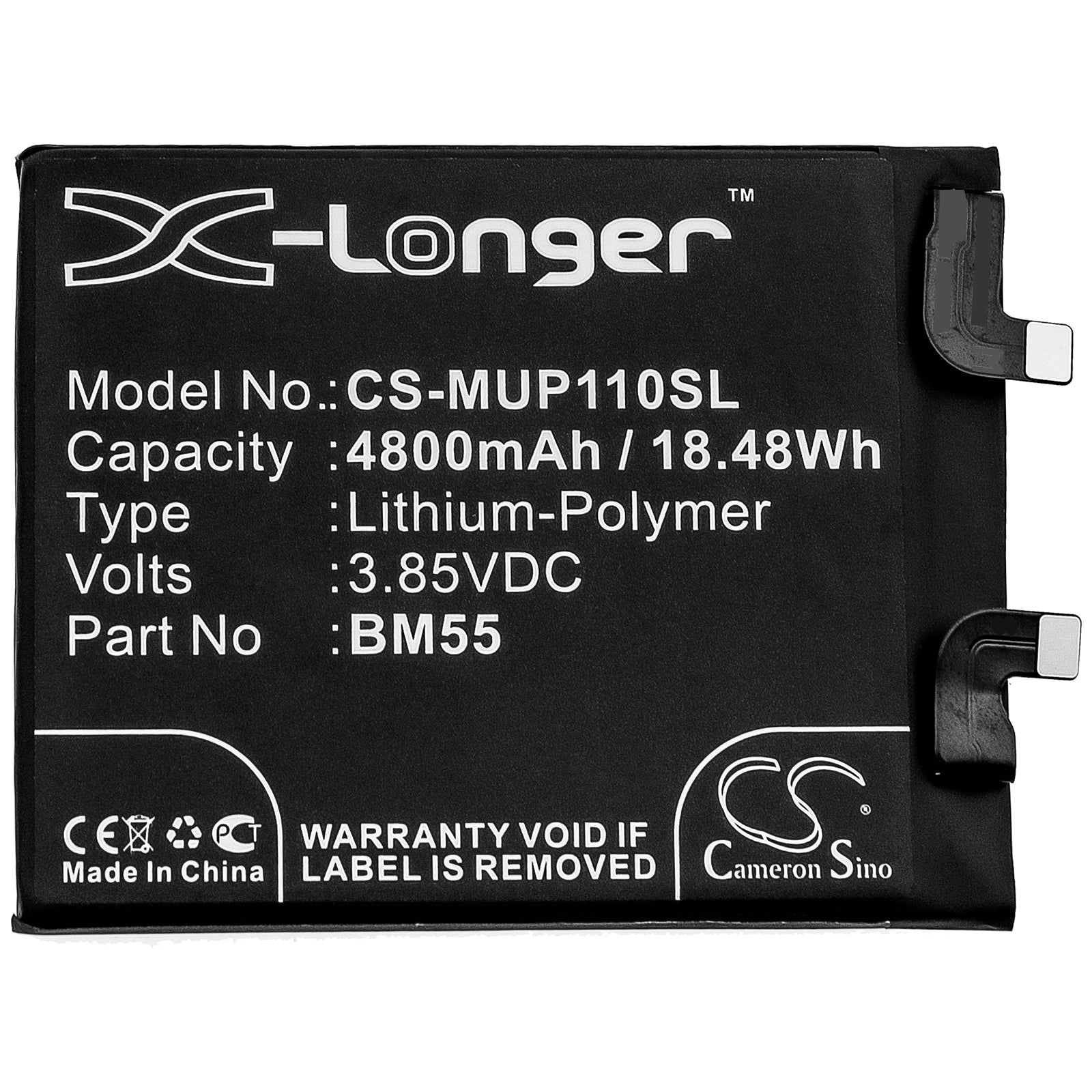 Li-Polymer Battery fits Xiaomi, M2102k1ac, Mi 11 Pro 5g, Mi 11 Ultra 3.85V, 4800mAh Mobile & SmartPhone Cameron Sino Technology Limited