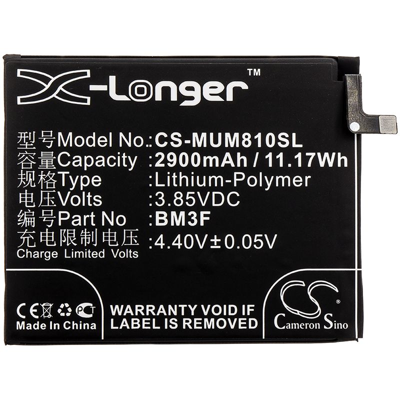 Li-Polymer Battery fits Xiaomi, Mi 8 Explorer, Mi 8 Explorer Edition 3.85V, 2900mAh Mobile & SmartPhone Cameron Sino Technology Limited