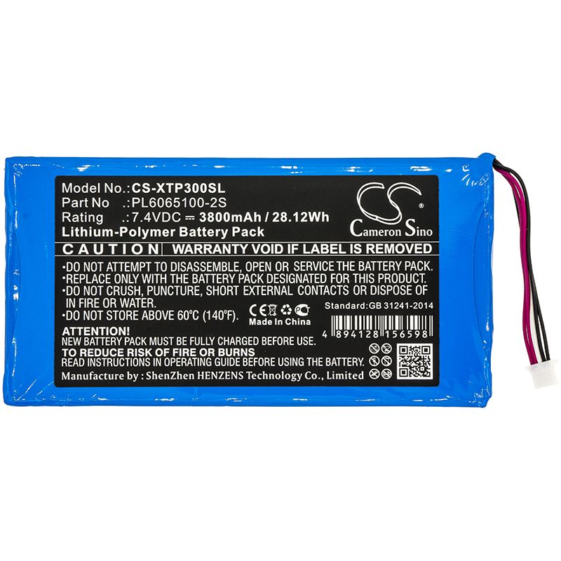 Li-Polymer Battery fits Xtool, Ez300 Pro, Ez400 Pro 7.4V, 3800mAh Diagnostic Scanner Cameron Sino Technology Limited
