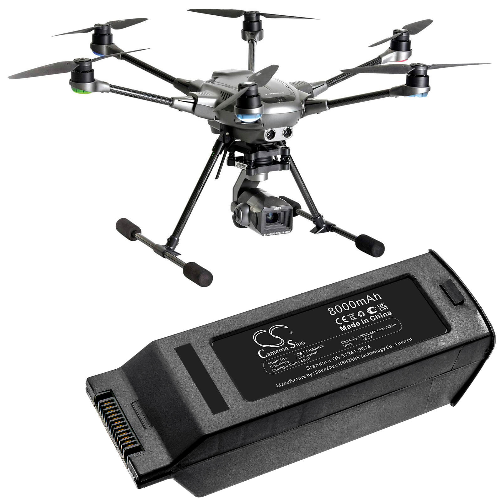 Li-Polymer Battery fits Yuneec, Typhoon H3 15.2V, 8000mAh Drones Cameron Sino Technology Limited